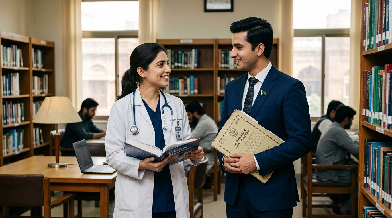 Educated Pakistani medical doctor and civil servant professionals seeking peer matrimonial compatibility