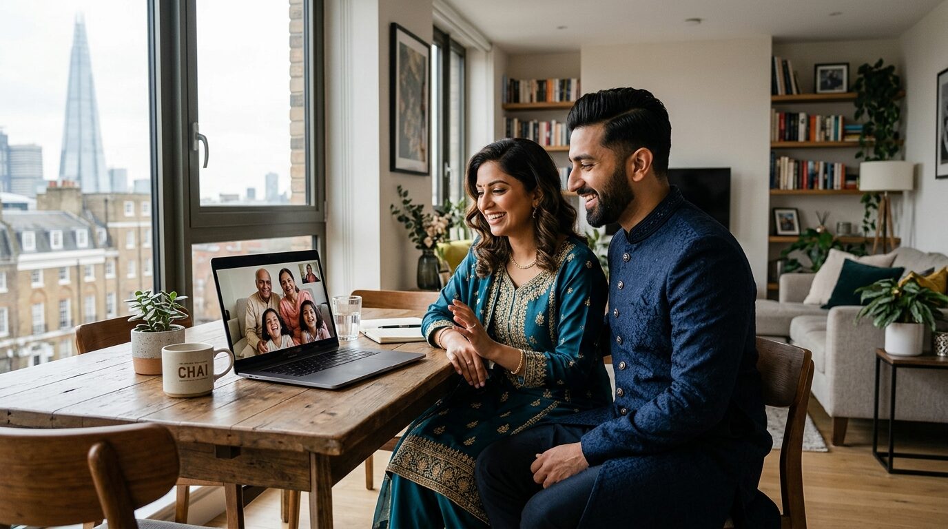British and American Pakistani expat couple in London connecting with verified family rishtas back home